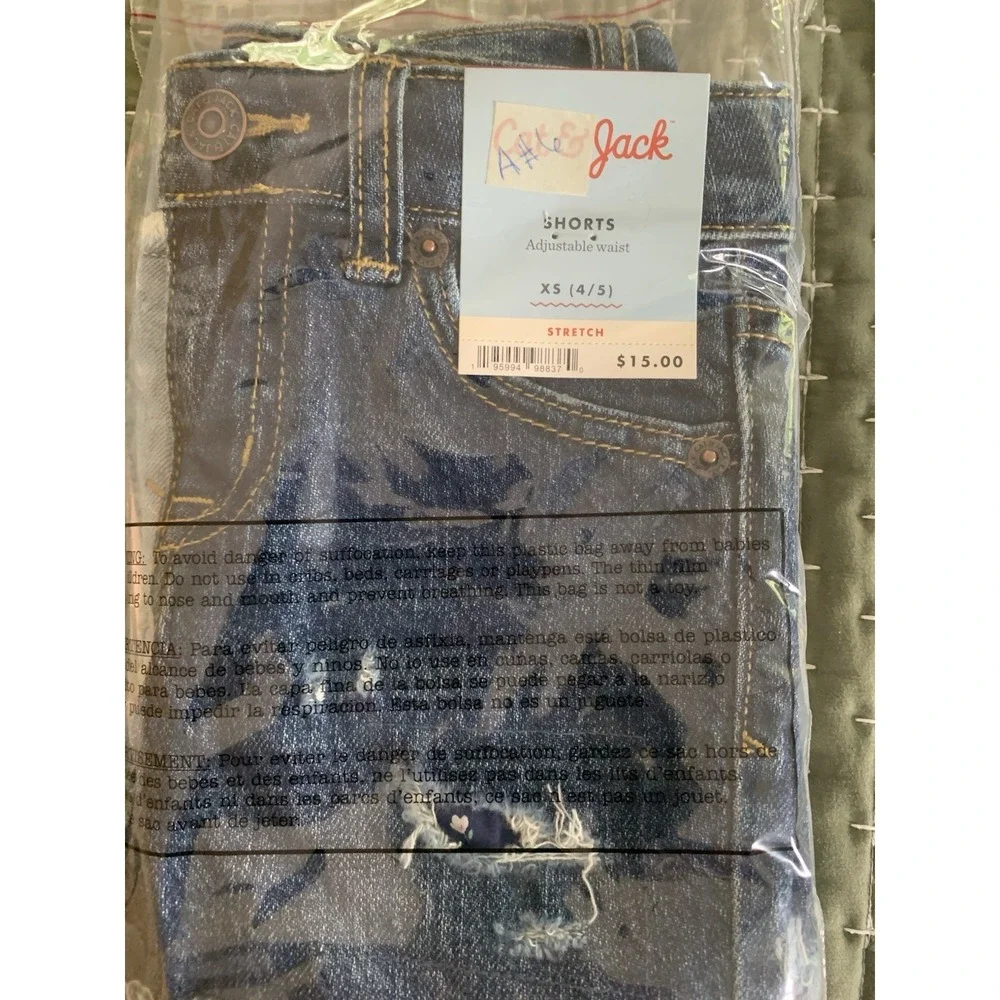 Cat&Jack‎ Toddler Girl Shorts & Long Sleeve Shirt Size XS -4-5 ) 4Piece Bundle